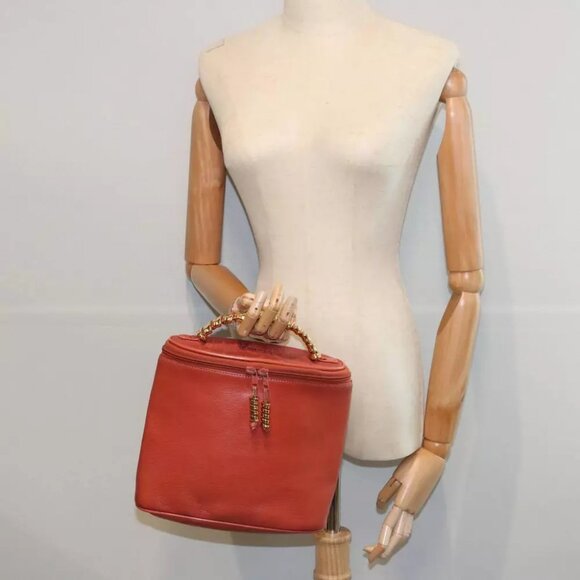 AUTHENTICITY GUARANTEED LOEWE Vanity Velazquez Twist Hand Bag Leather Orange - Picture 16 of 16